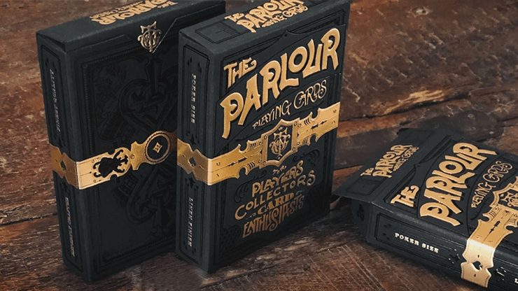 PlayingCardDecks.com-The Parlour Black Playing Cards Cartamundi