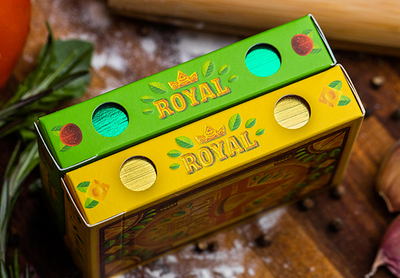 PlayingCardDecks.com-The Royal Pizza Palace Gilded 2 Deck Set TPCC