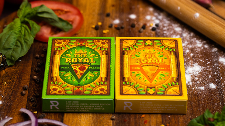 PlayingCardDecks.com-The Royal Pizza Palace Gilded 2 Deck Set TPCC