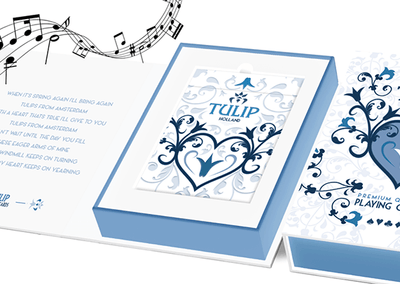 PlayingCardDecks.com-Tulip White Music Box & Deck Collector's Playing Cards