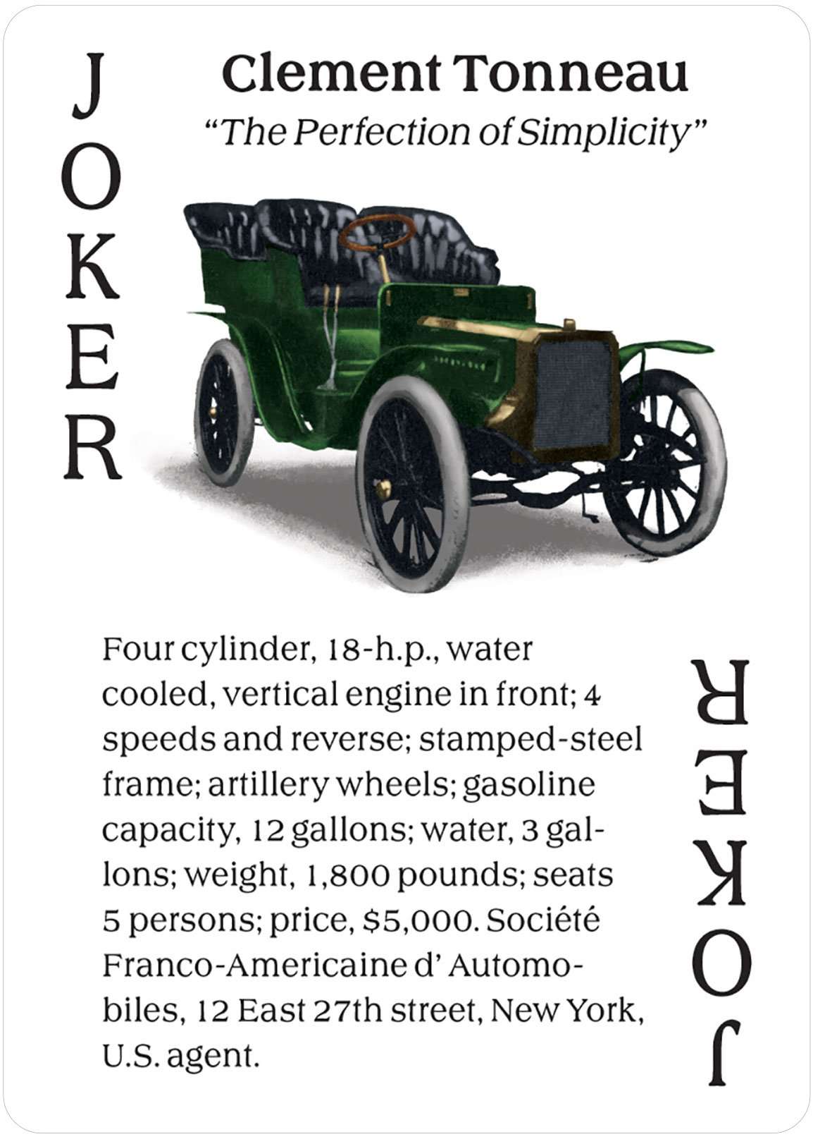 PlayingCardDecks.com-Turn of the Century Motor Cars Playing Cards USGS