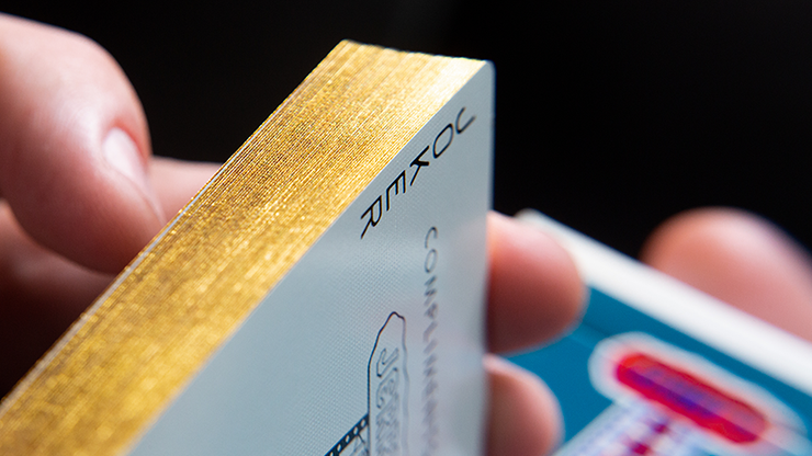 PlayingCardDecks.com-Vintage Feel Gilded Jerry's Nugget Aqua Playing Cards EPCC