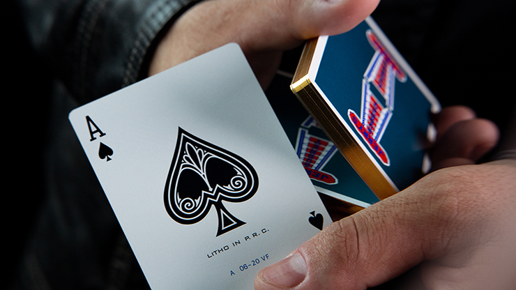 PlayingCardDecks.com-Vintage Feel Gilded Jerry's Nugget Aqua Playing Cards EPCC