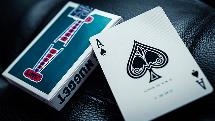 PlayingCardDecks.com-Vintage Feel Jerry's Nugget Aqua Playing Cards EPCC