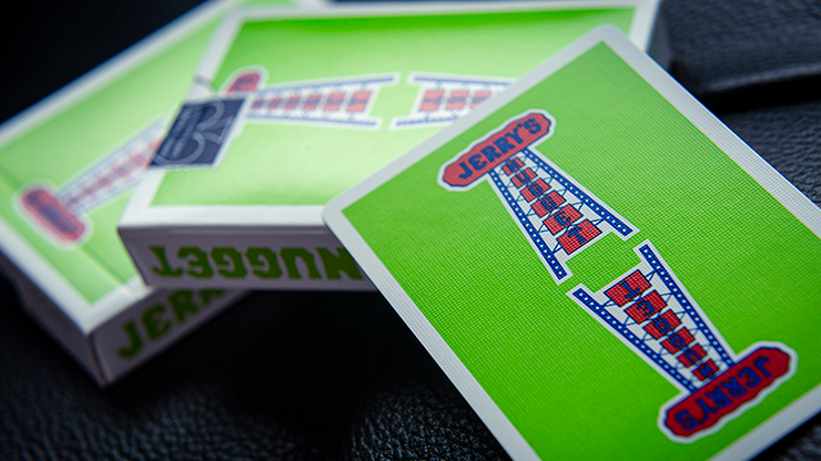 PlayingCardDecks.com-Vintage Feel Jerry's Nugget Green Playing Cards Deck EPCC