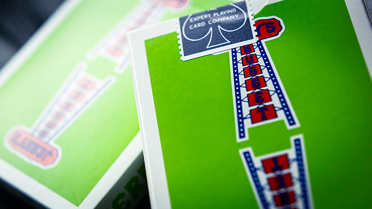 PlayingCardDecks.com-Vintage Feel Jerry's Nugget Green Playing Cards Deck EPCC