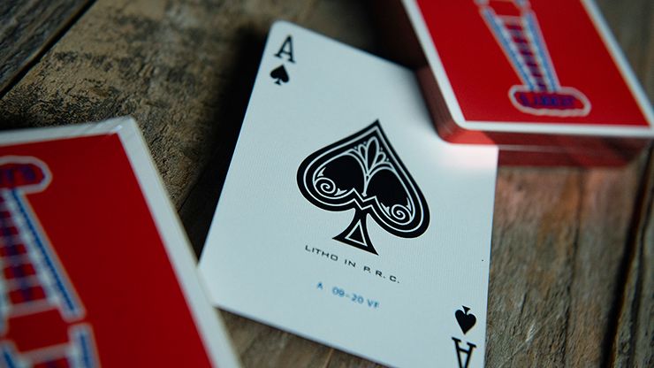 PlayingCardDecks.com-Vintage Feel Jerry's Nugget Red Gilded Playing Cards EPCC