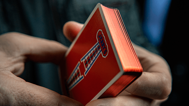 PlayingCardDecks.com-Vintage Feel Jerry's Nugget Red Gilded Playing Cards EPCC