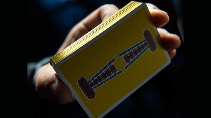 PlayingCardDecks.com-Vintage Feel Jerry's Nugget Yellow Gilded Playing Cards EPCC