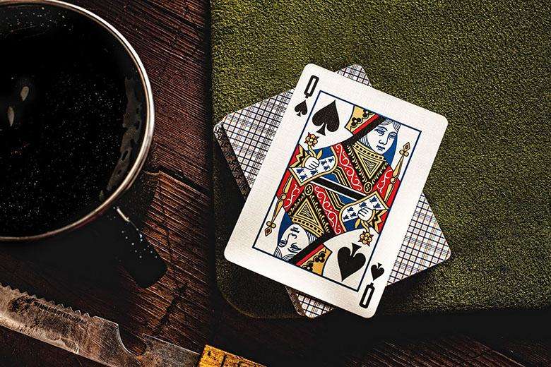 PlayingCardDecks.com-Vintage Plaid California Blue v2 Playing Cards USPCC