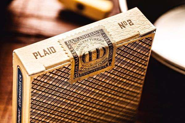 PlayingCardDecks.com-Vintage Plaid California Blue v2 Playing Cards USPCC