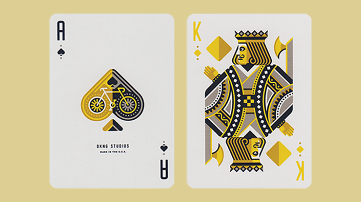 PlayingCardDecks.com-Wheel Yellow Playing Cards USPCC