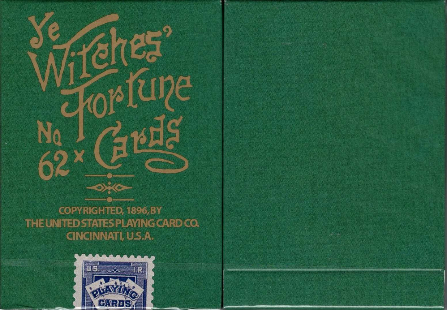 PlayingCardDecks.com-Ye Witches’ Gilded Fortune Cards USPCC: Broom Back (Green)