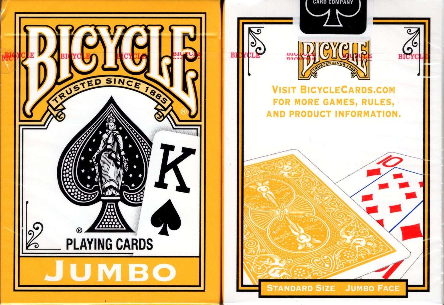 Yellow Jumbo Index Bicycle Playing Cards