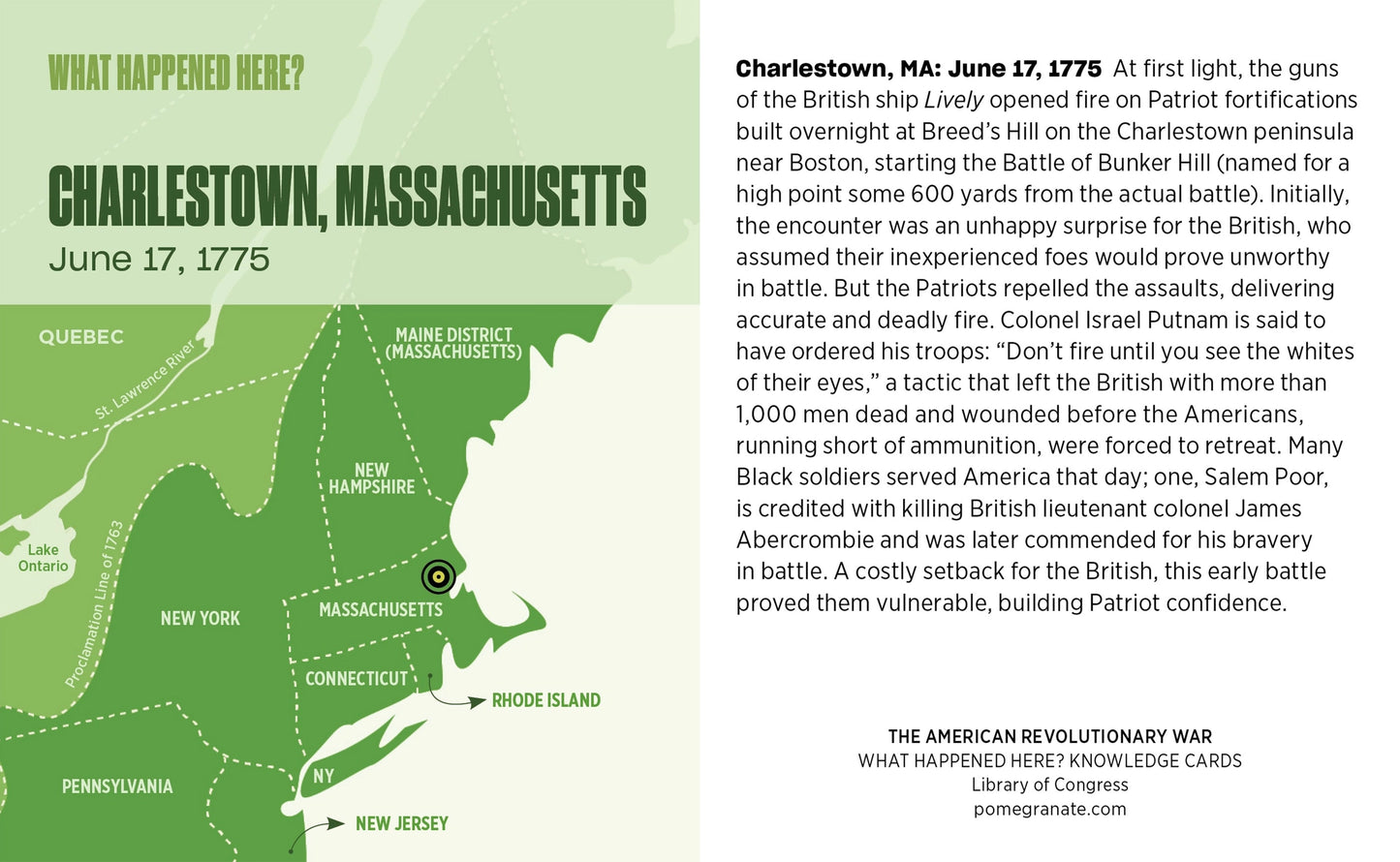 What Happened Here? The American Revolutionary War Knowledge Cards