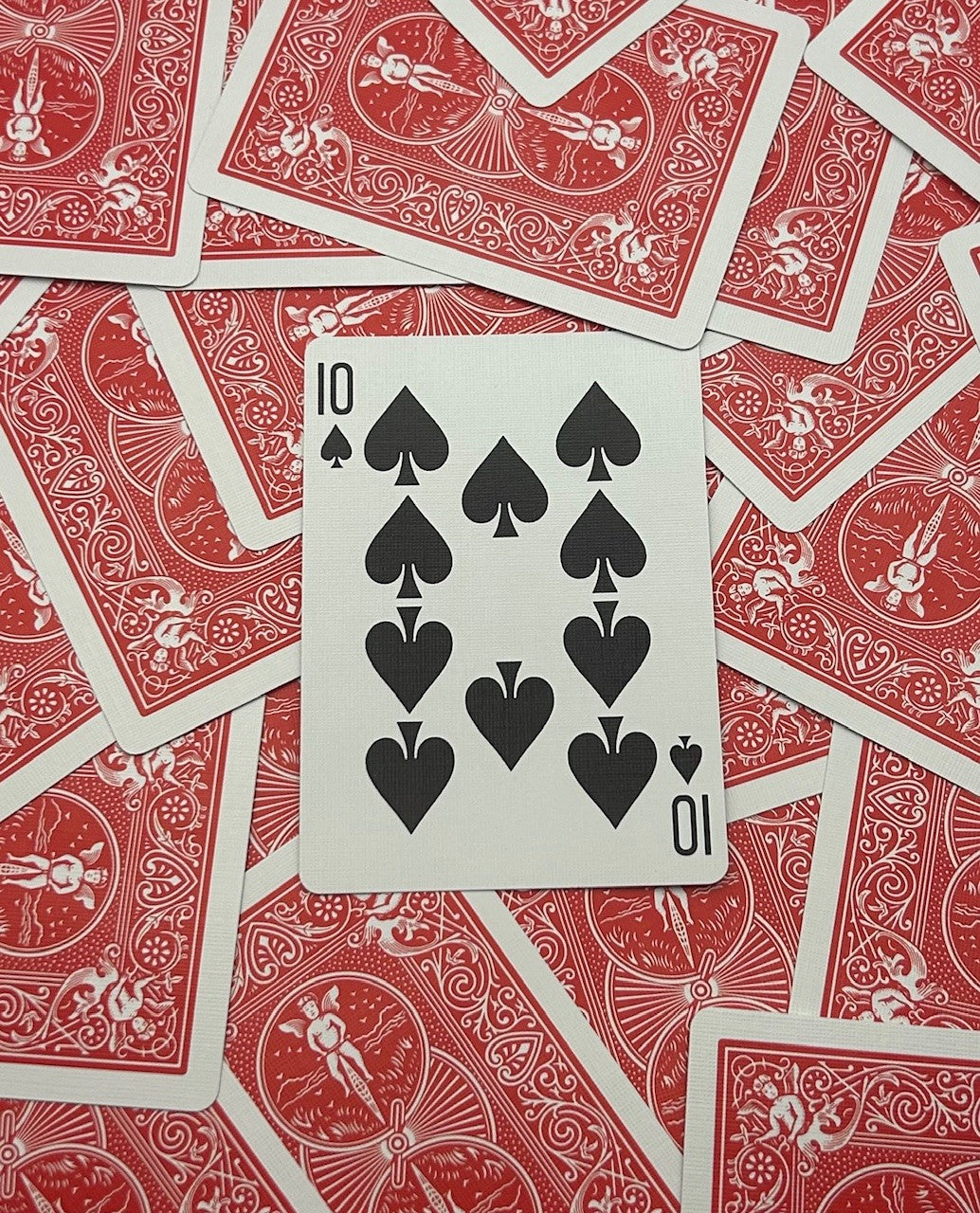 Red One-Way Forcing Deck - 10 of Spades