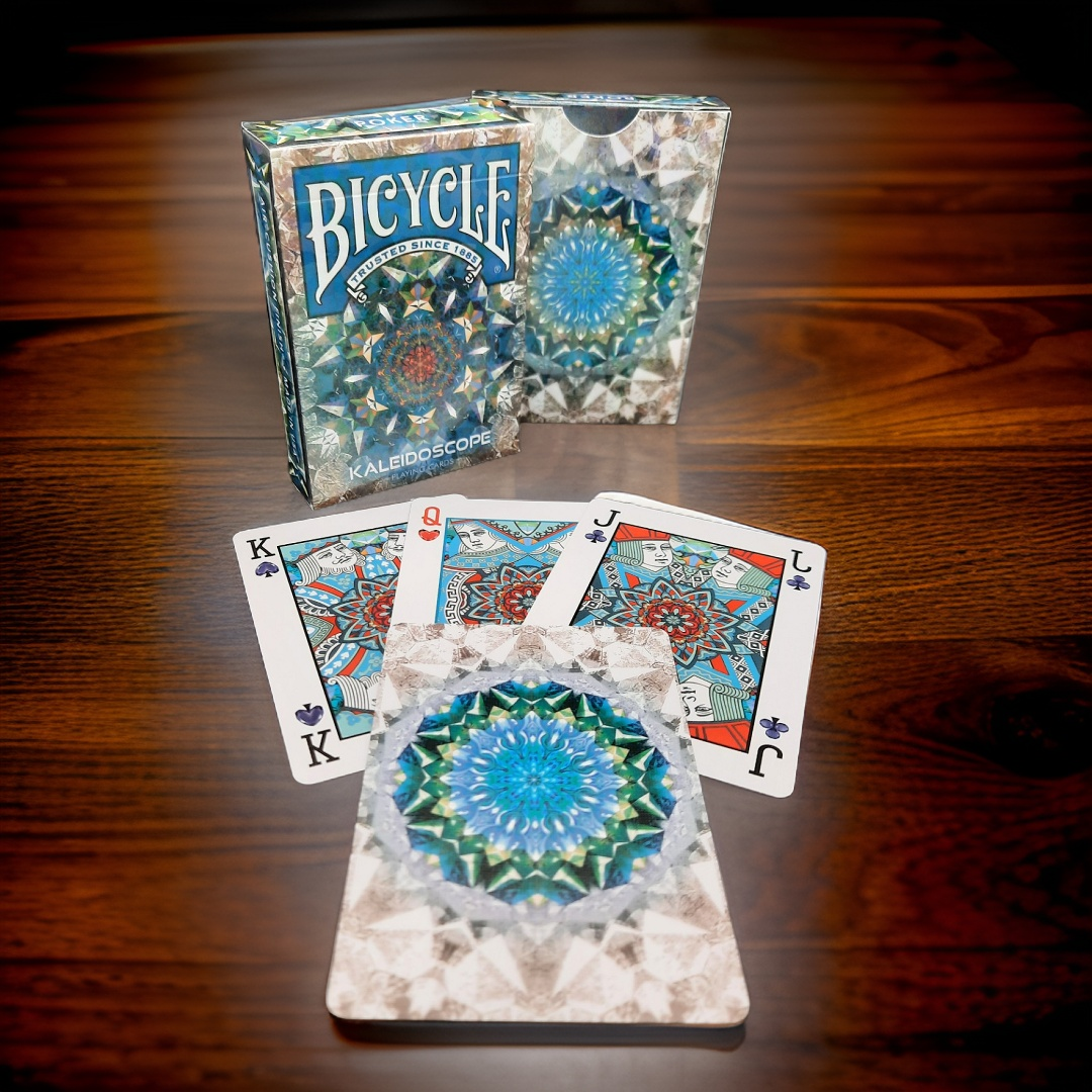 Bicycle Kaleidoscope Blue Playing Cards