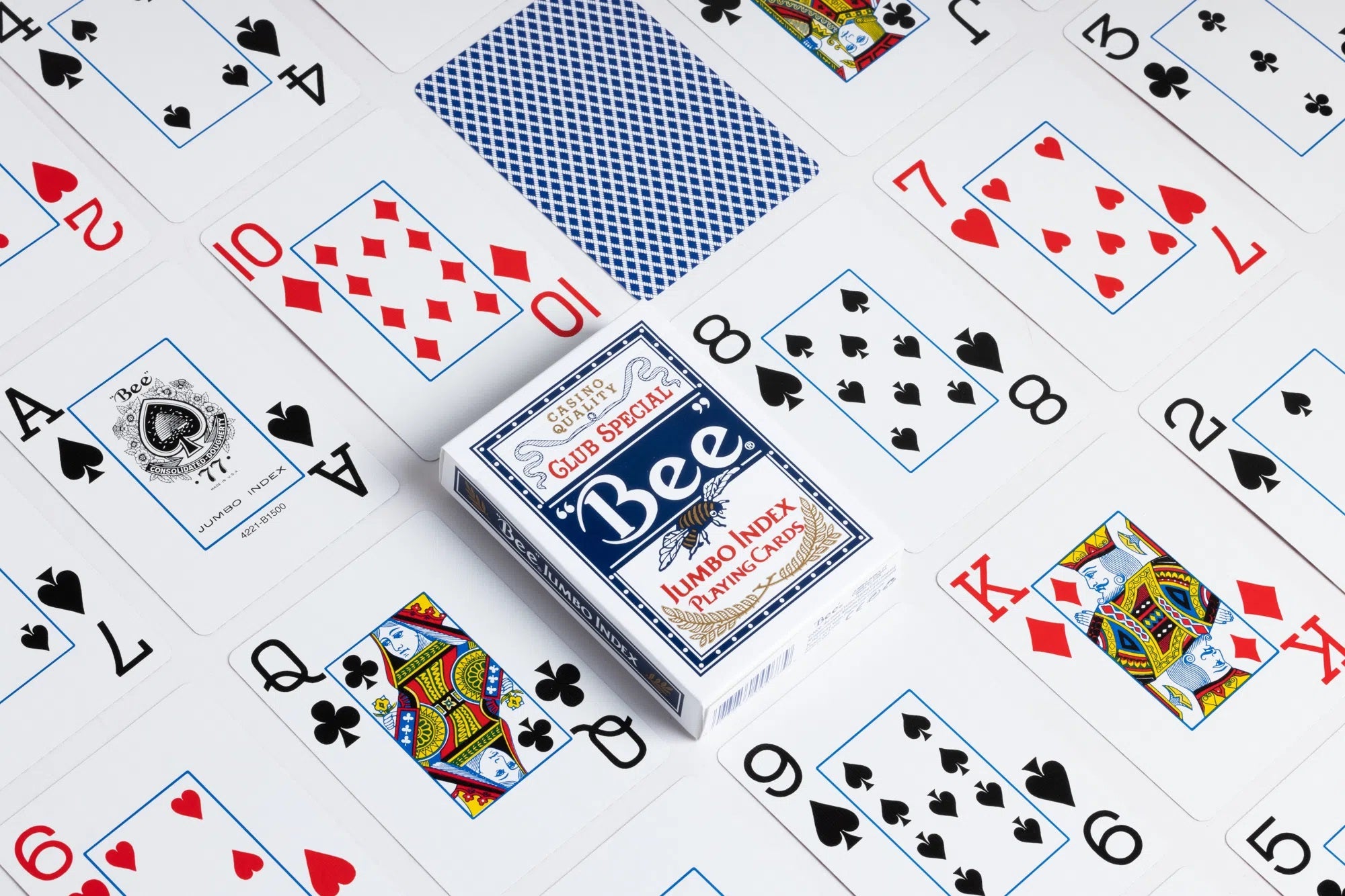 Bee' Jumbo Index Blue Playing Cards | PlayingCardDecks.com