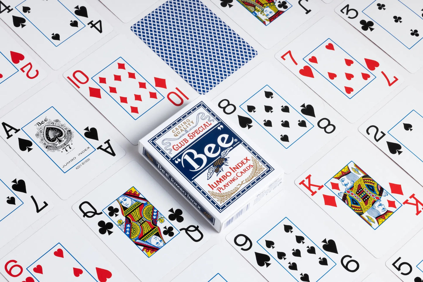 Bee Jumbo Index Blue Playing Cards - Casino Quality