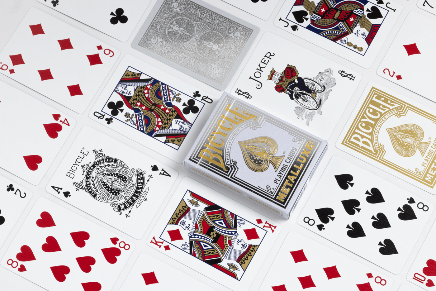 Metalluxe Silver Bicycle Playing Cards