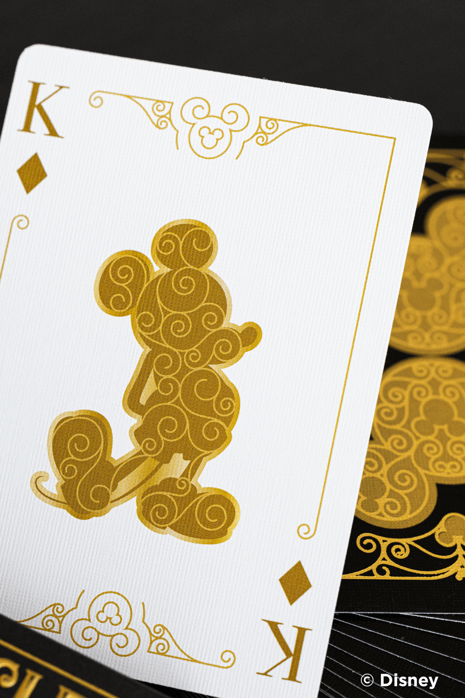 PlayingCardDecks.com-Disney Mickey Mouse Inspired Black and Gold Bicycle Playing Cards