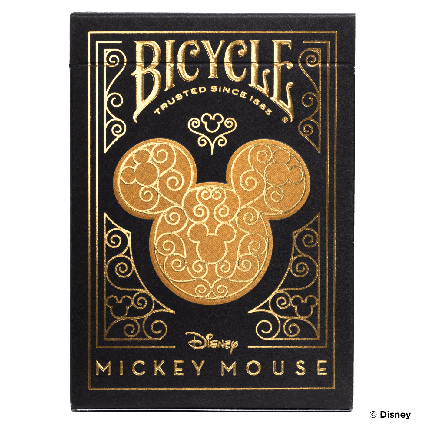 PlayingCardDecks.com-Disney Mickey Mouse Inspired Black and Gold Bicycle Playing Cards