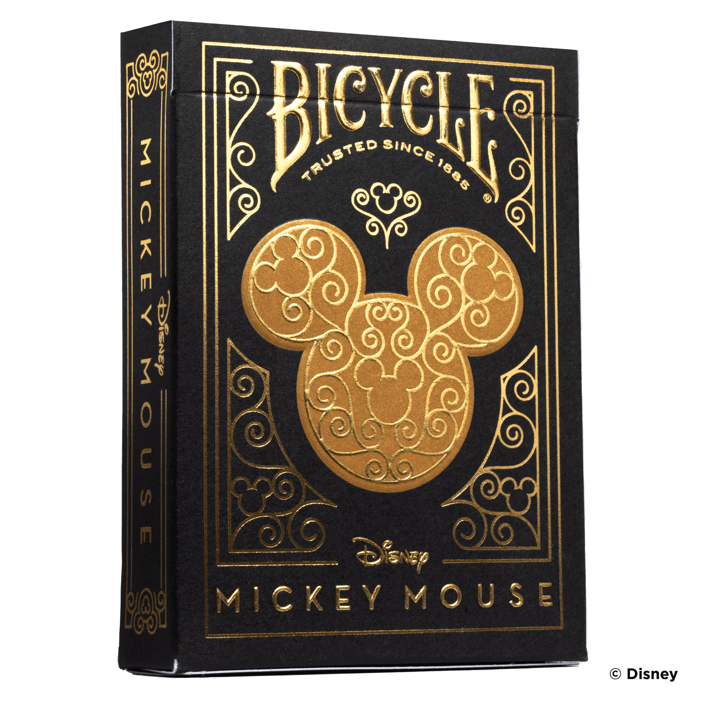 PlayingCardDecks.com-Disney Mickey Mouse Inspired Black and Gold Bicycle Playing Cards