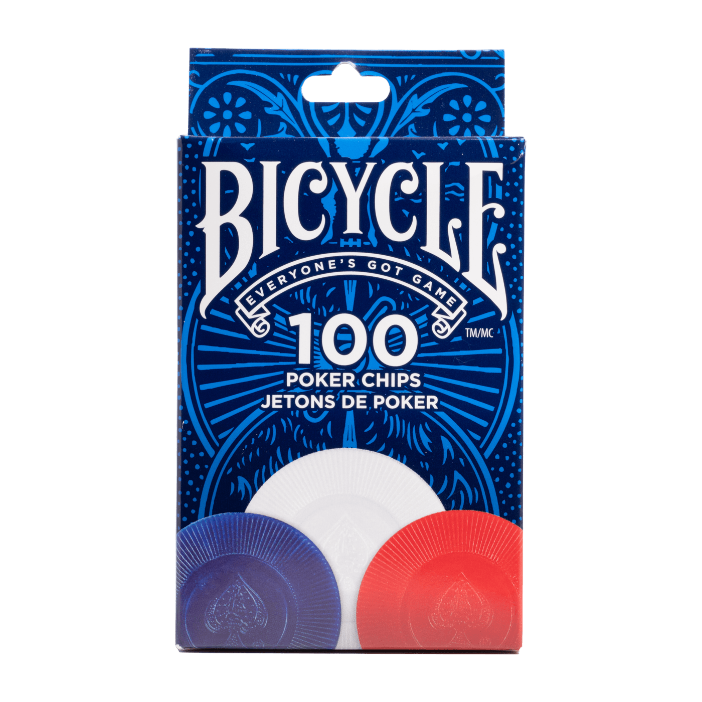 Bicycle Plastic Poker Chips - 100 Count, 2 Gram Set