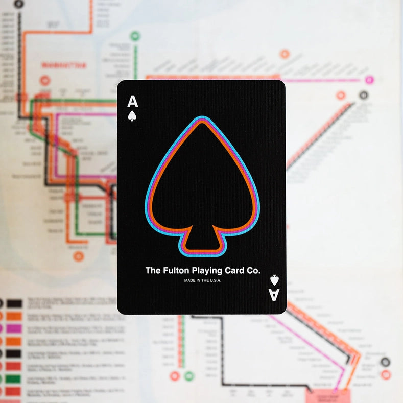 BLACK EDITION FULTON STREET MTA PLAYING CARDS (1972 VIGNELLI MAP)