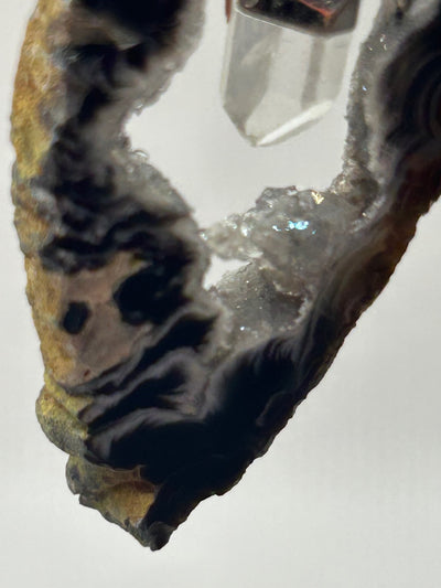 Geode Agate Necklace with Clear Quartz