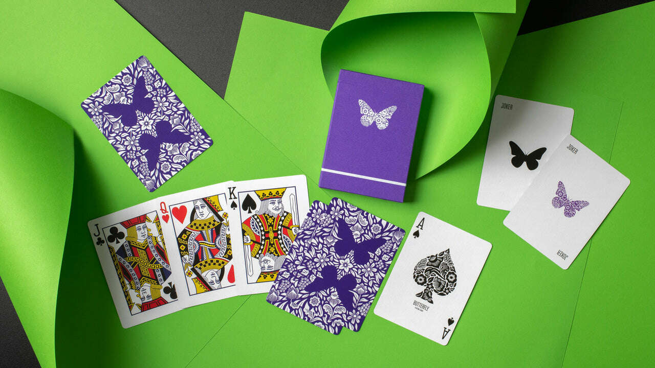 PlayingCardDecks.com-Butterfly Royal Purple Playing Cards Cartamundi