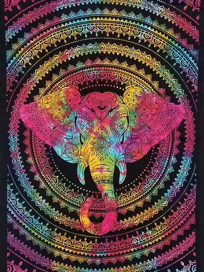 Good Luck Elephant Mandala Tapestry
