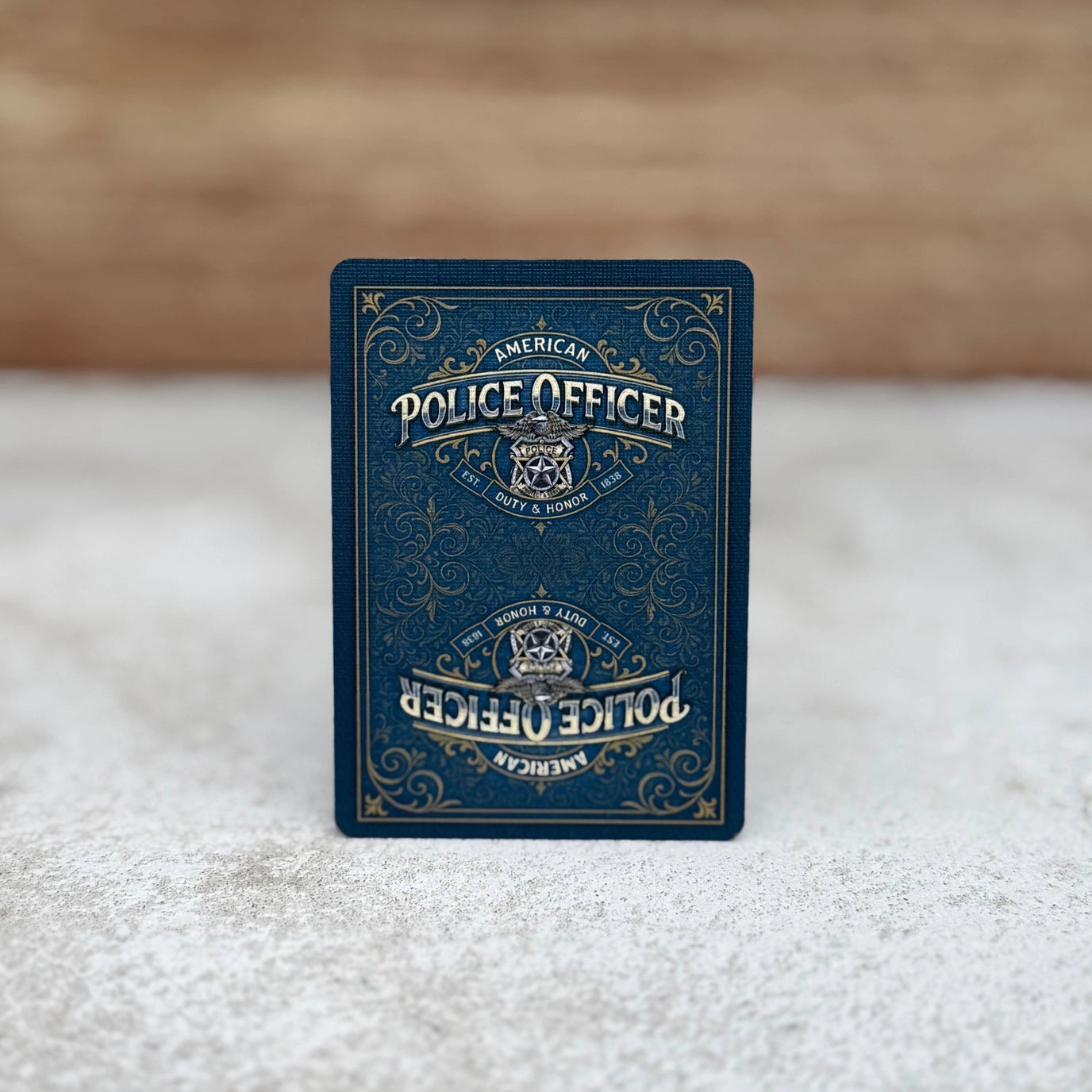 Police Officer Playing Cards
