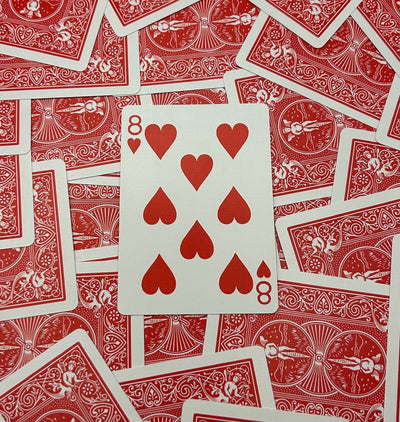 Red One-Way Forcing Deck - 8 of Hearts