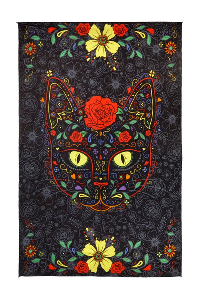 3D Tapestry Sugar Skull Kitty Tapestry
