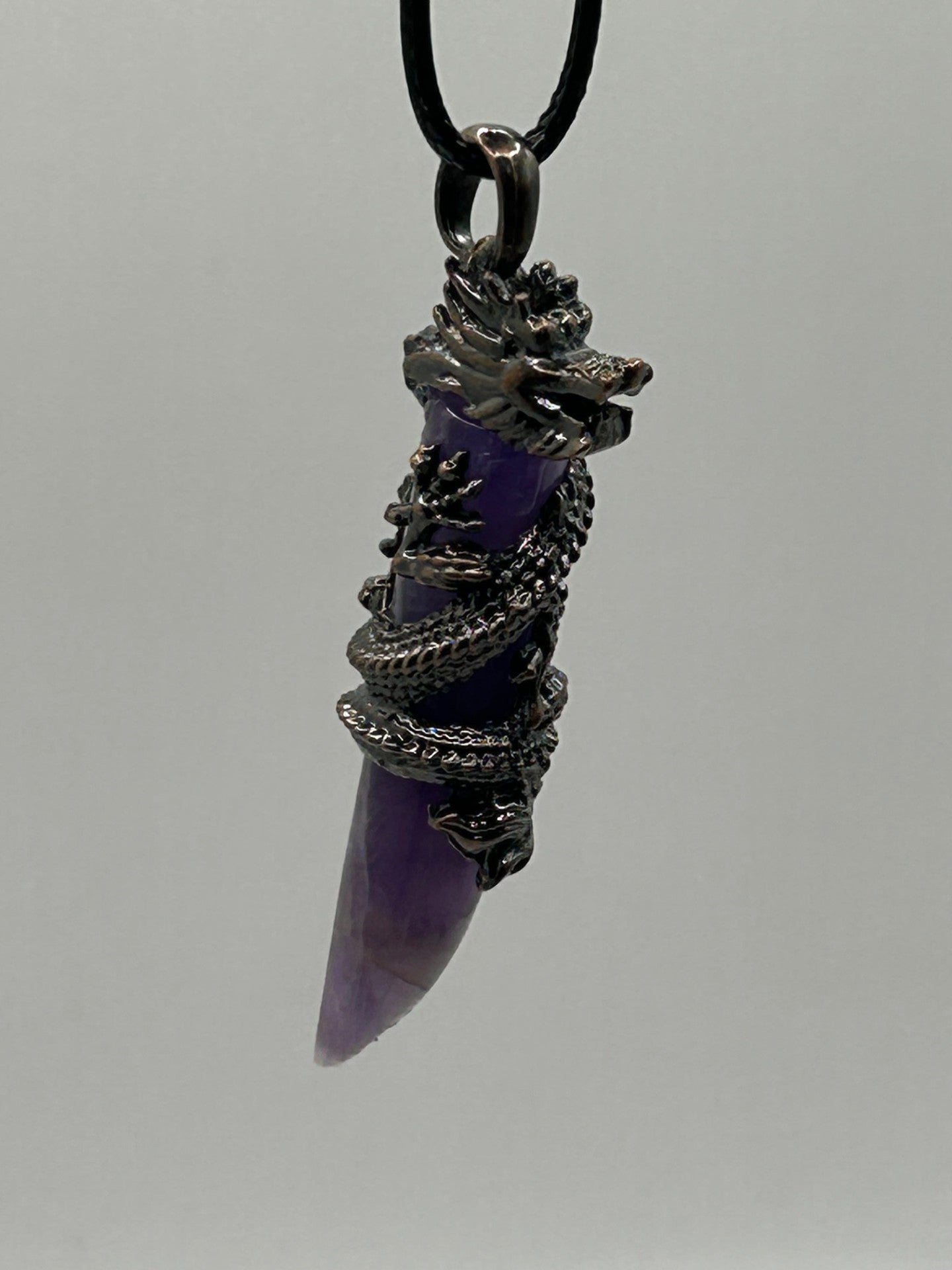 Dragon Pendant Necklace in Amethyst