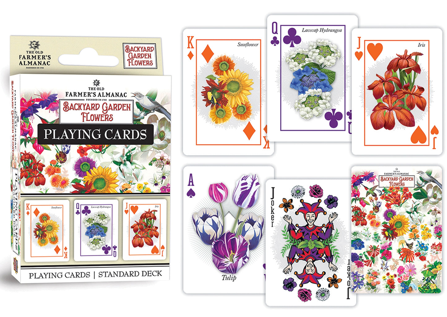 Farmer's Almanac - Backyard Garden Flowers Playing Cards by Masterpieces