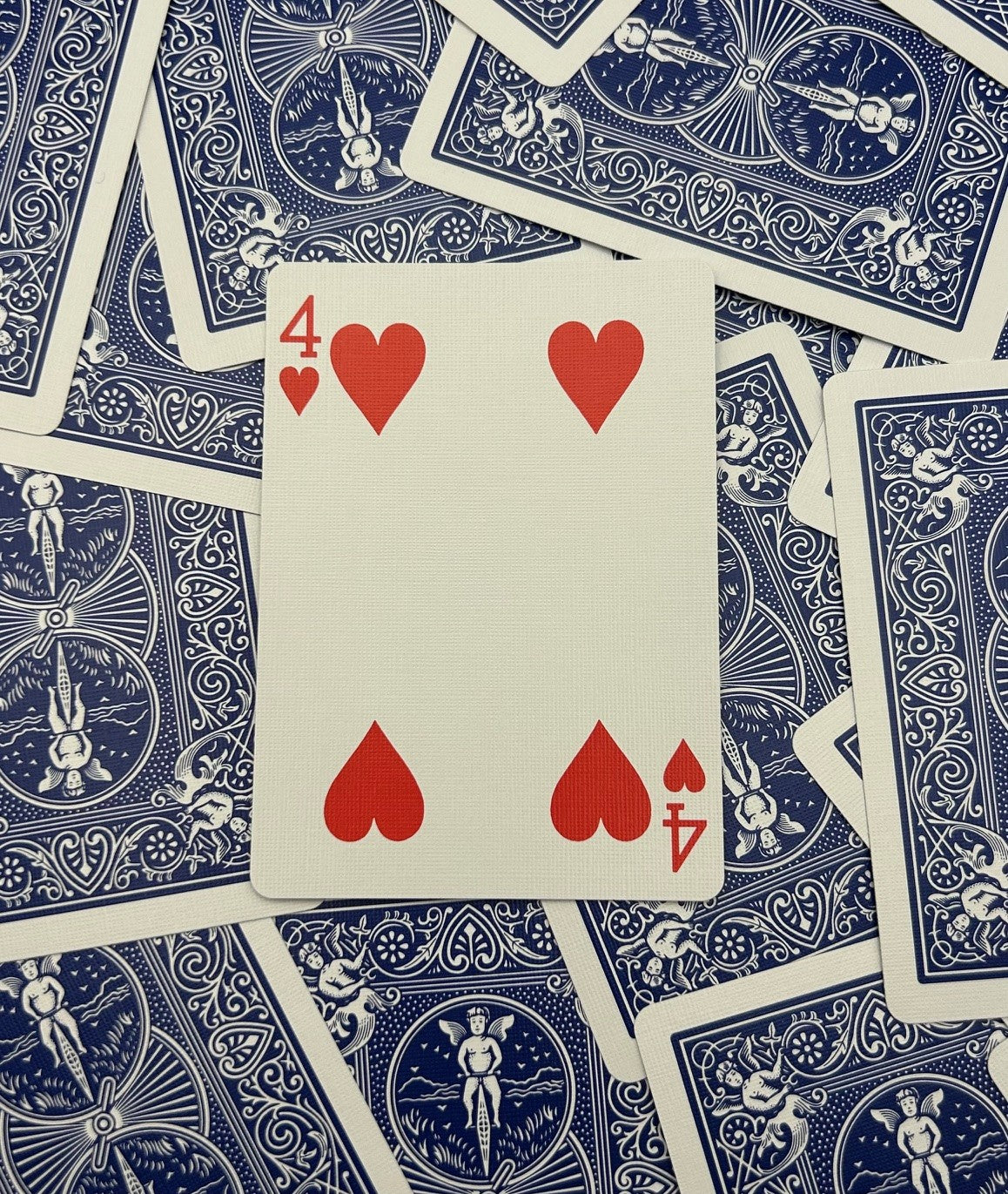 Blue One-Way Forcing Deck - 4 of Hearts