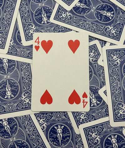 Blue One-Way Forcing Deck - 4 of Hearts