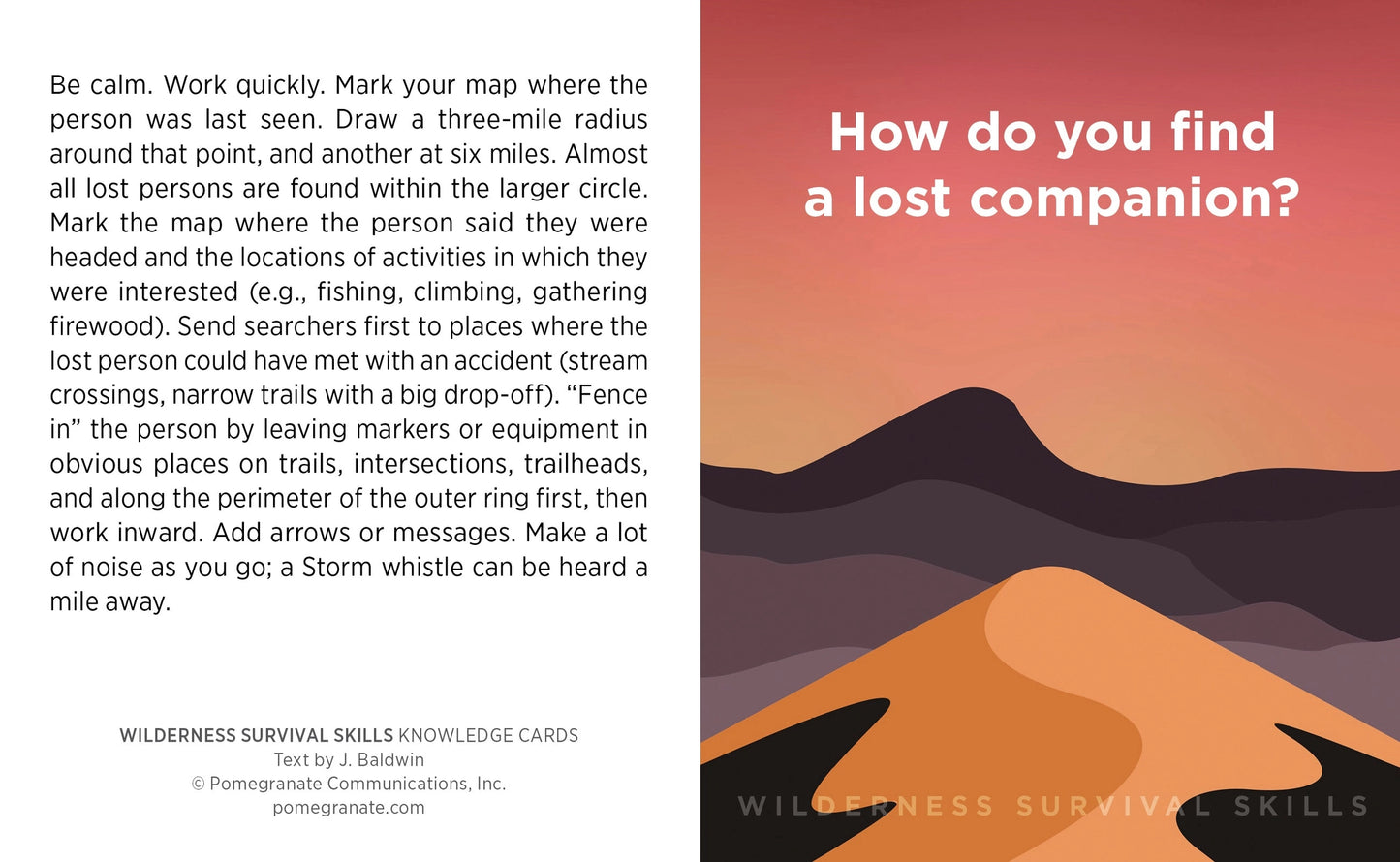 Wilderness Survival Skills Knowledge Cards