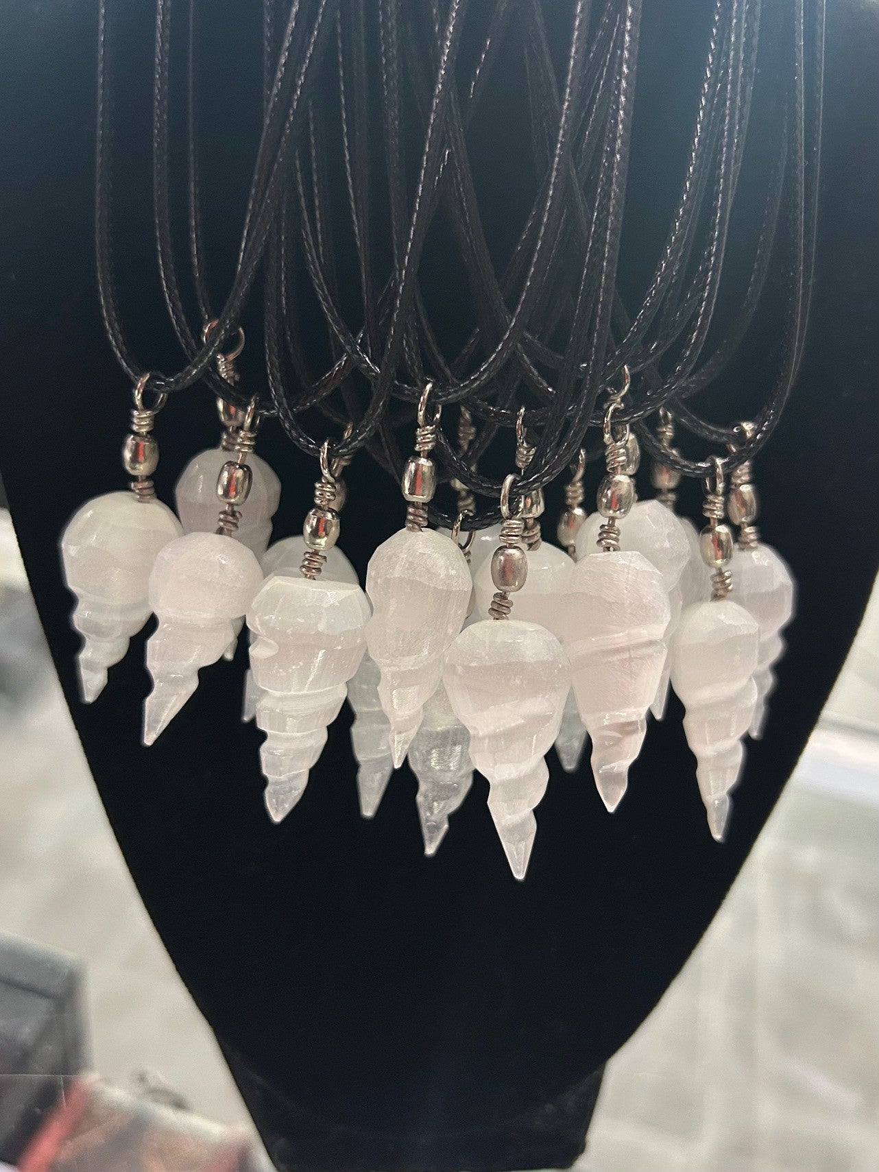 Selenite Spiral Pendant Necklace