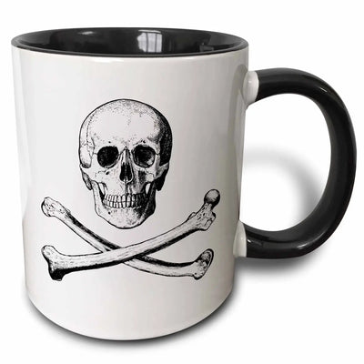 Two-Tone Black Mug - Skull and Crossbones (11 oz)