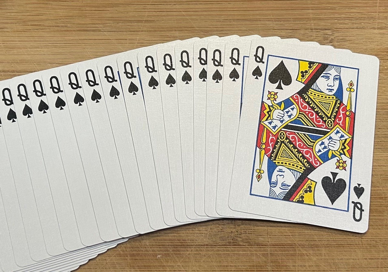 Blue One-Way Forcing Deck - Queen of Spades
