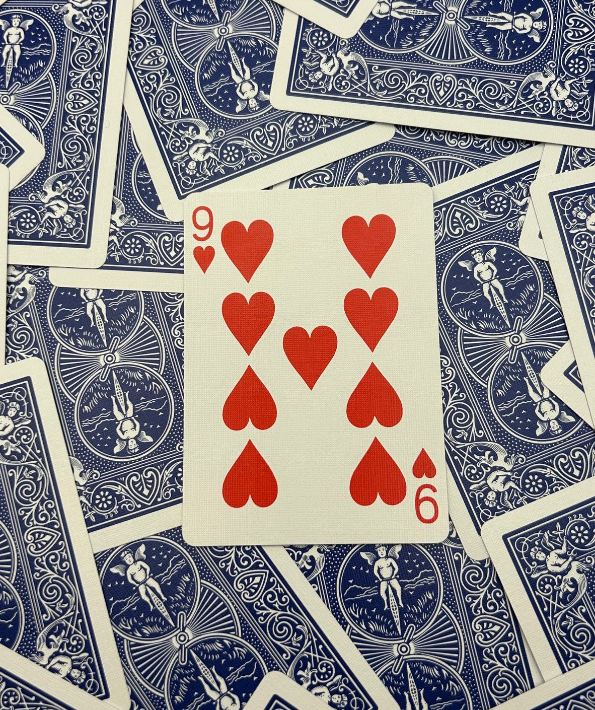 Blue One-Way Forcing Deck - 9 of Hearts