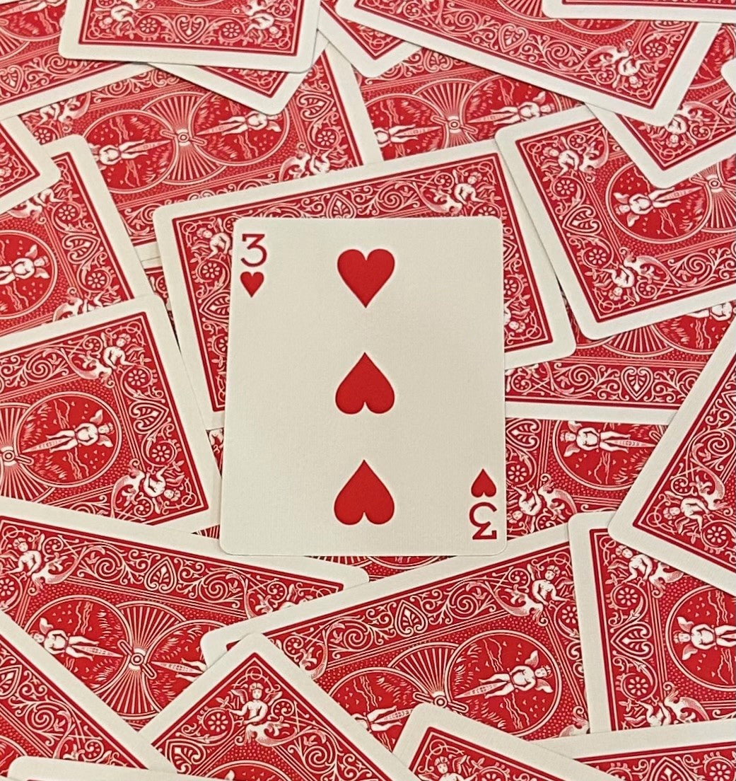 Red One-Way Forcing Deck - 3 of Hearts