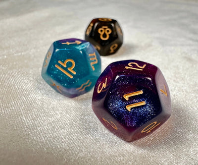 Meteodice Galaxy-Themed D12 Astrology Dice