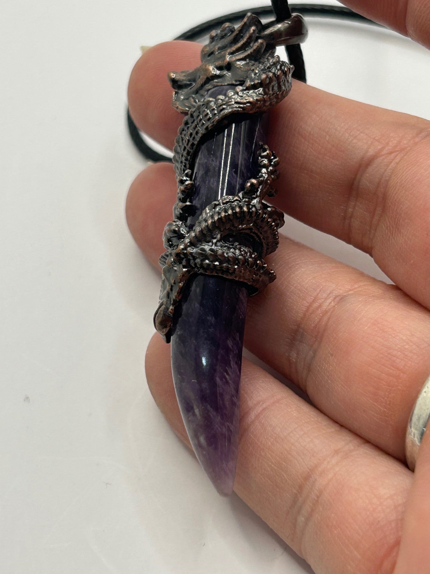 Dragon Pendant Necklace in Amethyst