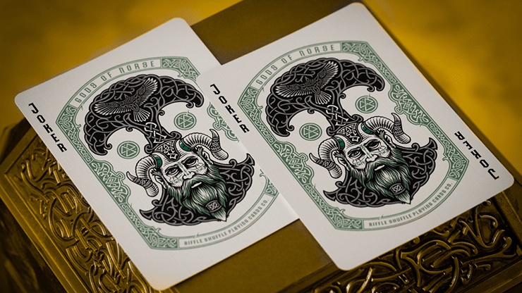 PlayingCardDecks.com-Gods of Norse Olive Esse Playing Cards TPCC