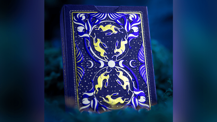 PlayingCardDecks.com-Under the Moon Midnight Blue Playing Cards Cartamundi