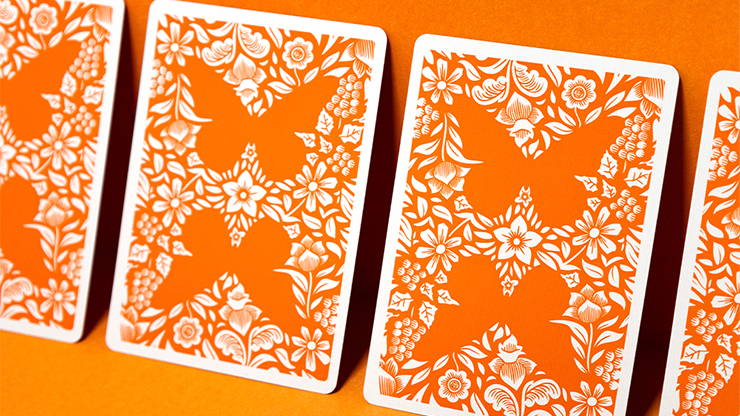 Butterfly Worker Marked Playing Cards Orange Cartamundi